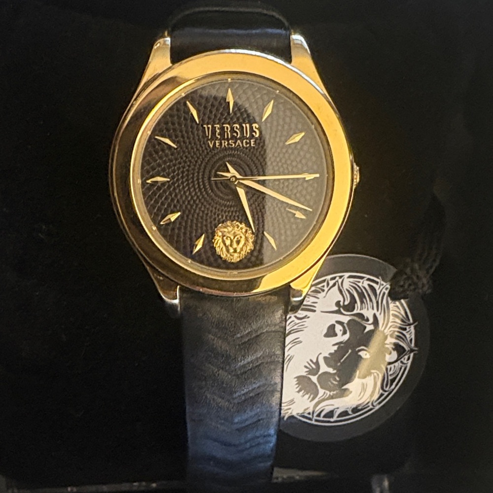 Versus Versace Black and Gold Timepiece